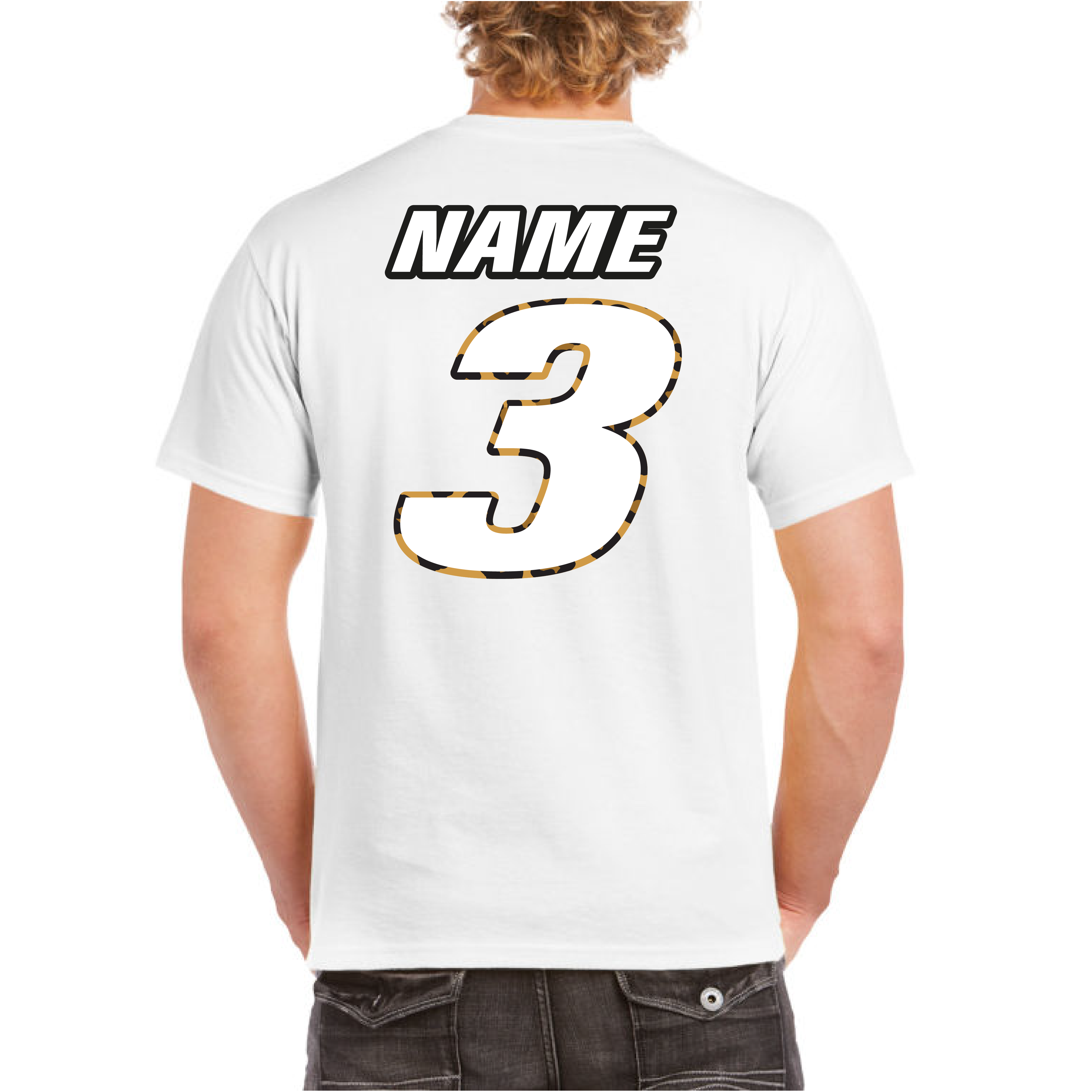 Big Box Logo Tee White (Leopard)