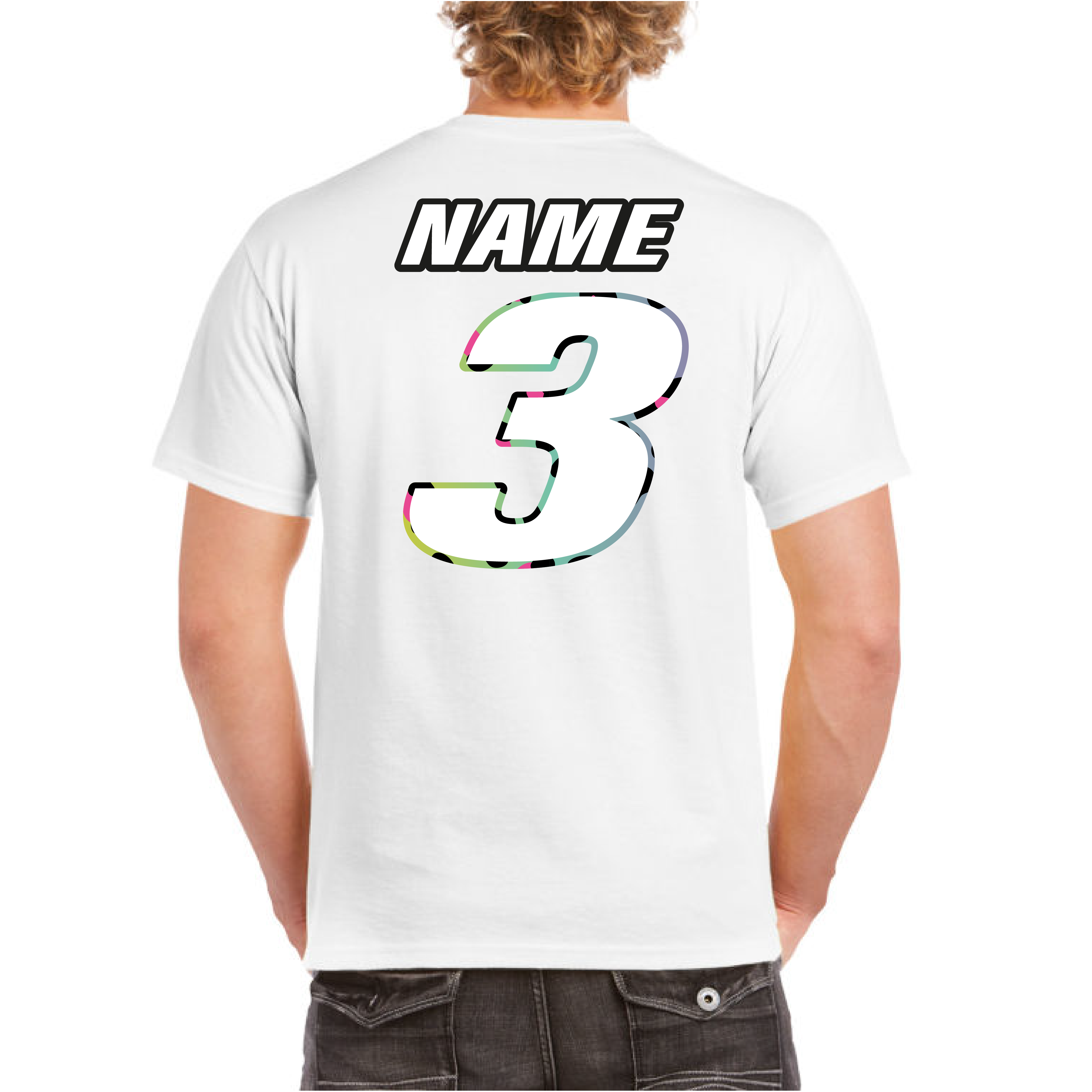 Big Box Logo Tee White (Rainbow Leopard)