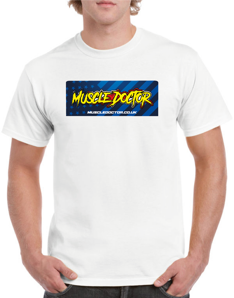Muscle Doctor Flag Tee White